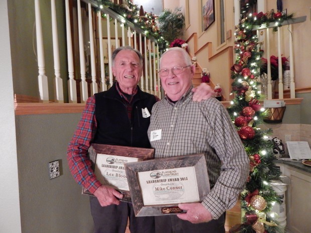 Lex Blood and Mike Conner receive the 2015 Flathead Land Trust Leadership Award